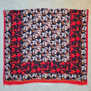 Ann Taylor Wrap Scarf Leaf Motif
